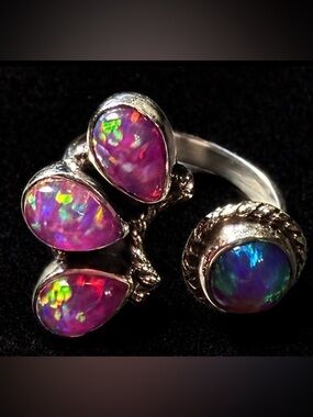 ✨ Bypass Sterling Silver Opal Statement Ring ✨